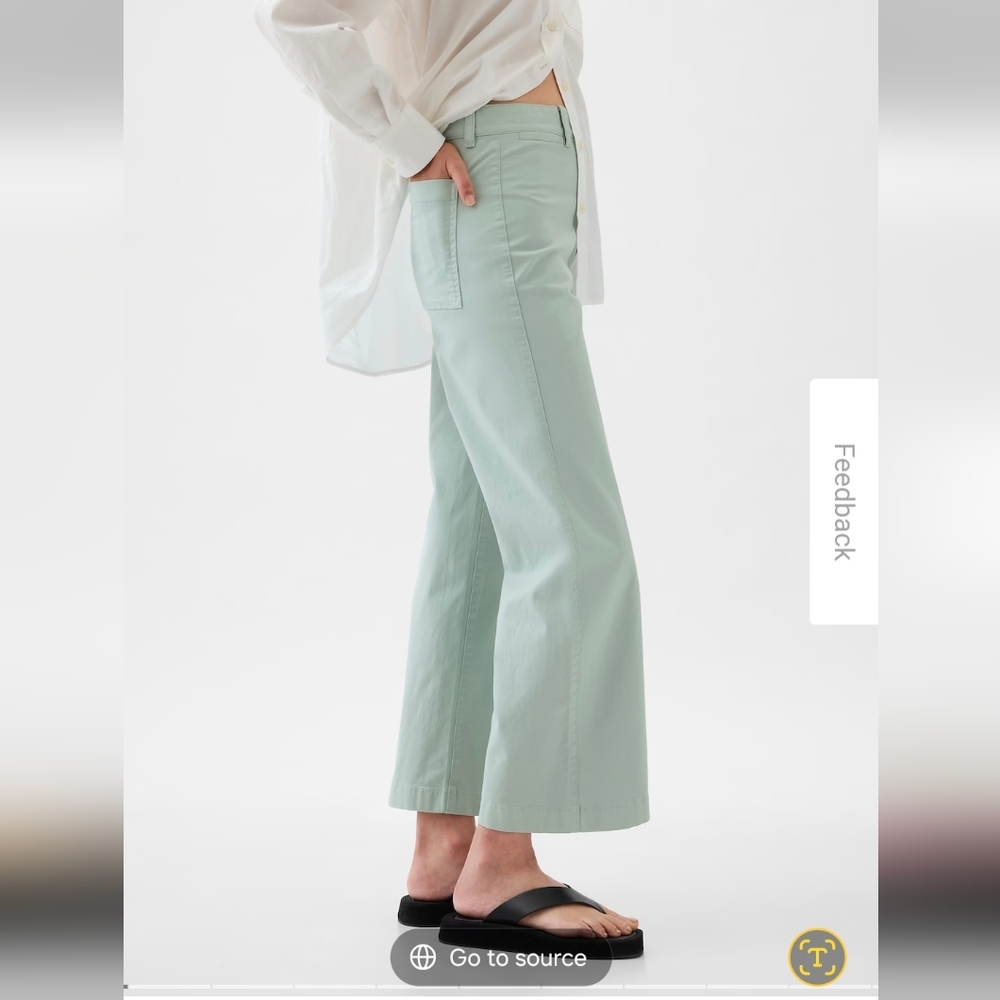 GAP High Rise Stride Ankle Pants Light Green